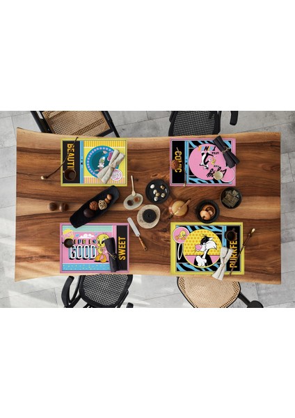 Home Tweety Teams Kumaş Amerikan Servis 4'lü Set 35 x 50 cm modelleri