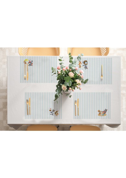 Home Tom And Jerry Striped Kumaş Amerikan Servis 4'lü Set 35 x 50 cm fiyatları