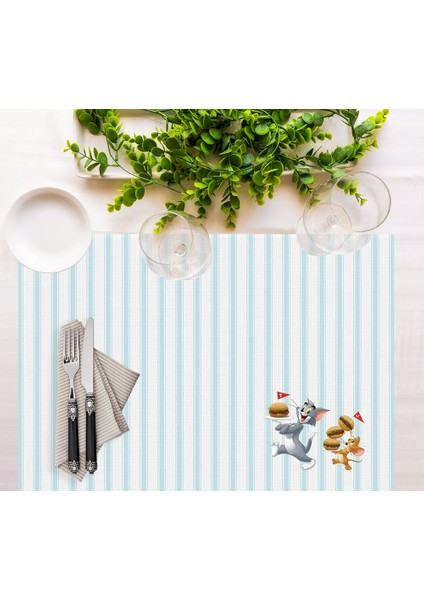 Home Tom And Jerry Striped Kumaş Amerikan Servis 4'lü Set 35 x 50 cm indirimleri