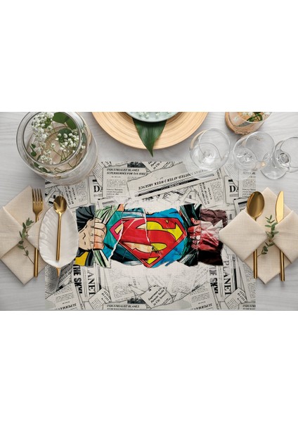 Home Superman Kumaş Amerikan Servis 4'lü Set 35 x 50 cm