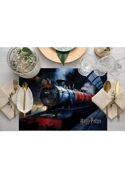 Home Hogwarts Express Kumaş Amerikan Servis 4'lü Set 35 x 50 cm