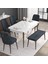 Concept Noa Serisi, 80X132 Açılabilir Mdf Masa, Beyaz Masa Ceviz Ayak Masa Takımı, 4 Sandalye 1 Bench 1