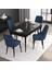 Concept Noa Serisi, 80X132 Açılabilir Mdf Siyah Mermer Desen Mutfak Masası Takımı, 4 Sandalye 1