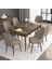 Concept Noa Serisi, 80X132 Açılabilir Mdf Masa, Barok Ahşap Desenli Mutfak Masa Takımı, 6 Sandalye 1