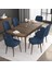 Concept Noa Serisi, 80X132 Açılabilir Mdf Masa, Barok Ahşap Desenli Mutfak Masa Takımı, 6 Sandalye 2