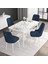 Concept Noa Serisi, 80X132 Açılabilir Mdf Masa, Beyaz Mermer Desen Mutfak Masa Takımı, 4 Sandalye 1
