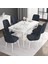 Concept Noa Serisi, 80X132 Açılabilir Mdf Masa, Beyaz Mermer Desen Mutfak Masa Takımı, 6 Sandalye 1