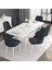 Concept Noa Serisi, 80X132 Açılabilir Mdf Masa, Beyaz Mermer Desen Mutfak Masa Takımı, 6 Sandalye 2
