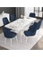 Concept Noa Serisi, 80X132 Açılabilir Mdf Masa, Beyaz Mermer Desen Mutfak Masa Takımı, 6 Sandalye 2