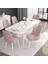Concept Noa Serisi, 80X132 Açılabilir Mdf Masa, Beyaz Mermer Desen Mutfak Masa Takımı, 6 Sandalye 2