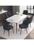 Concept Noa Serisi, 80X132 Açılabilir Mdf Masa, Beyaz Masa Ceviz Ayak Masa Takımı, 6 Sandalye 1