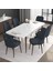 Concept Noa Serisi, 80X132 Açılabilir Mdf Masa, Beyaz Masa Ceviz Ayak Masa Takımı, 6 Sandalye 2