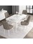 Concept Noa Serisi, 80X132 Açılabilir Mdf Masa, Beyaz Mermer Desen Mutfak Masa Takımı, 4 Sandalye 1