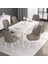 Concept Noa Serisi, 80X132 Açılabilir Mdf Masa, Beyaz Mermer Desen Mutfak Masa Takımı, 6 Sandalye 1