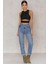 Kadın Göbek Dekolteli Kolsuz Crop Bluz 1