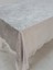 Pera Lüx Dantelli Kadife Kumaş Gümüş Masa Örtüsü Dikdörtgen 160x220 cm - 1010 4