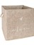Keçe Raf Düzenleyici Sepet Katlanabilir Saklama Kutusu Baskılı Çok Amaçlı Kutu 30*30*30 Bej 1