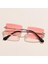 Retro Güneş Gözlüğü Chic Parti Renkli Lens Uv Koruma Gözlük Gözlük Gümüş Gümüş Bacak Kırmızı Lens 3
