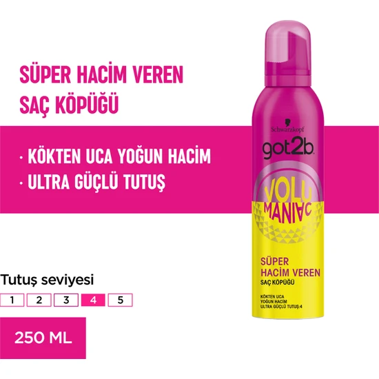 Schwarzkopf Got2B Volumaniac Köpük 250 ML Saç Köpüğü