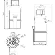 Allestock Römork Fişi - S Tip (Vidalı) - 7 Pin