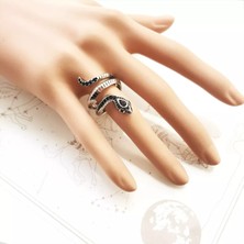 TONSTYLE TS001504 Zirkon Yılan Çift Sarman Kadın Yüzük