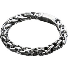 TONSTYLE TS001647 Güçlü Retro Paslanmaz Çelik Erkek Bileklik 21.5 cm