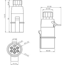 Allestock Römork Fişi - N Tip (Vidalı) - 7 Pin