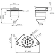 Allestock Römork Soketi - N Tip Metal - 7 Pin