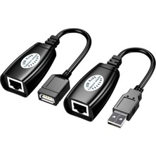 Aogo USB RJ45 Extender Rj 45 USB Ek Uzatıcı CAT5E 6 Kablosu Ekleme Extensıon Extender RJ45 USB Uzatma