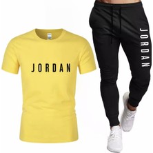 Amor Man Ultra Hafif %100 Bambu Jordan Baskılı Çift Cep Kısa Kollu Yazlık Erkek Eşofman  Takımı