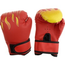 1 Pair Yaş 6-12KIDS 8 Oz Boks Eldiveni Gençlik Uygulama Eğitimi Kickboks Kırmızısı