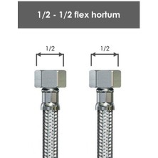 Köksallar Sarıbey 1/2 - 1/2 Flex Bağlantı 100 cm (Paslanmaz )