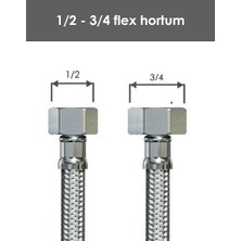 Köksallar Sarıbey 3/4 - 1/2 Flex Bağlantı 50 cm (Paslanmaz )