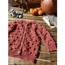 Handmade Ponponlu El Örgüsü Çocuk Hırkası