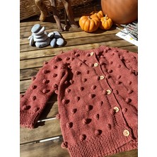 Handmade Ponponlu El Örgüsü Çocuk Hırkası
