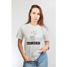 Koala Baskılı Unisex T-Shirt Beyaz