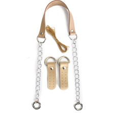 Alfa Tasarım Gerçek Deri ve Zincir, Yaylı Halka, Deri Böce, Mumlu Ip Takım Çanta Sapı (75 Cm) - Kemik