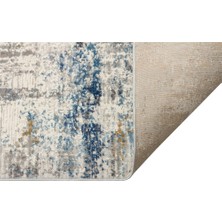 Eko Halı Lagos Lgs 09 Cream Blue Yıkanabilir Makine Halısı