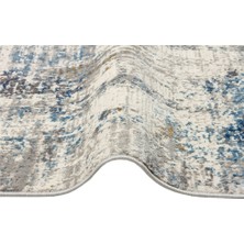 Eko Halı Lagos Lgs 09 Cream Blue Yıkanabilir Makine Halısı