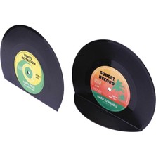 CHASOE Vintage Vinil Kayıt Bookends Abs Plastik Kitap Biter Dıy Ev Dekorasyon Hediye (Yurt Dışından)