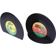 CHASOE Vintage Vinil Kayıt Bookends Abs Plastik Kitap Biter Dıy Ev Dekorasyon Hediye (Yurt Dışından)