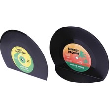 CHASOE Vintage Vinil Kayıt Bookends Abs Plastik Kitap Biter Dıy Ev Dekorasyon Hediye (Yurt Dışından)