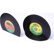 CHASOE Vintage Vinil Kayıt Bookends Abs Plastik Kitap Biter Dıy Ev Dekorasyon Hediye (Yurt Dışından)