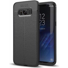 HepTek İletişim Galaxy S8 Kılıf Deri Desenli Harika Dokunma Hisli Kapak (Niss)-Siyah