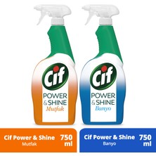 Cif Power&Shine Mutfak 750 ml + Cif  Power&Shine Banyo 750 ml