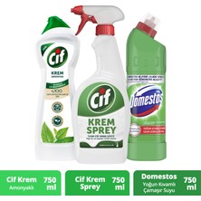 Cif Domestos Dağ Esintisi Çamaşır Suyu + Cif Krem + Cif Krem Sprey