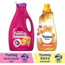 Yumoş Ekstra Hanımeli 1440 ml + Yumoş Deterjan Renkliler