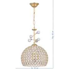 Özpolat Aydınlatma Hürrem Fiskiyeli Taşlı Sarkıt Avize 25 cm (Gold)