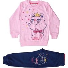 Bebegen Kız Bebek Pembe Laci Kedi Baskılı 2'li Takım