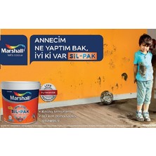 Marshall Sil-Pak Tam Silinebilir Silikonlu Iç Cephe Duvar Boyası 2,5 Lt  Damla Sakızı